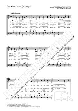 Reger, Max: Der Mond ist aufgegangen, op. WoO VI/14, 1