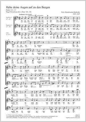Mendelssohn Bartholdy, Felix: Lift thine eyes to the mountains, MWV A 25