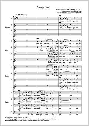 Strauss, Richard: Dawn. Vocal transcription von Clytus Gottwald, op 46,4