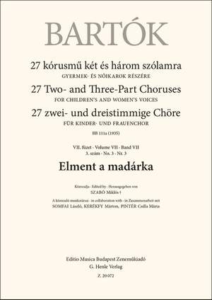 Bartok, Bela: Elment a madarka (upper voices)