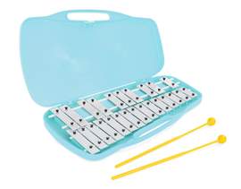 Percussion Plus 25 note chromatic glockenspiel in blue case