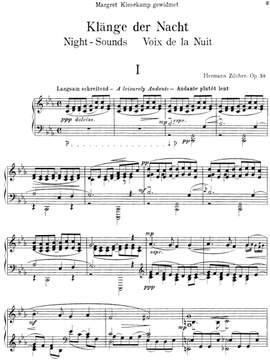 Zilcher, Hermann: Klänge der Nacht for piano solo