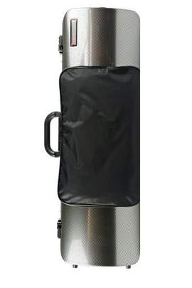 BAM Hightech Oblong Violin Case With Pocket Silver Carbon