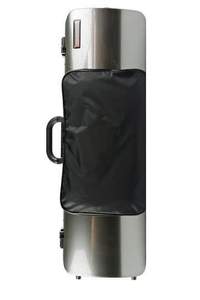 BAM Hightech Oblong Violin Case With Pocket Silver Carbon
