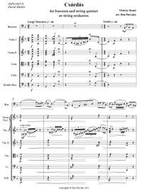 Monti, Vittorio arr. Turcanu, Dan: Csárdás arr. for Bassoon and string quintet or string orchestra