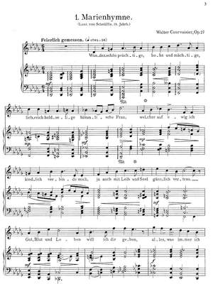 Courvoisier, Walter: Geistliche Lieder op. 27  for voice and piano