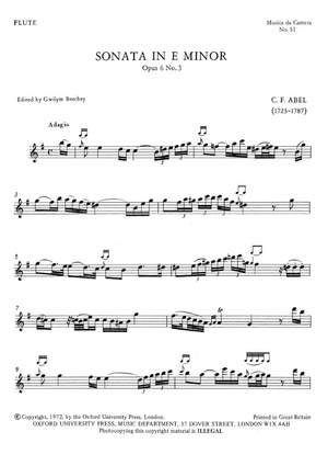 Abel: Sonata In E Minor Op.6 No.3