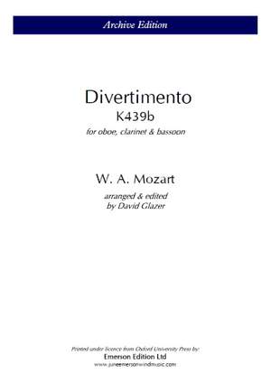 Mozart, Wolfgang Amadeus: Divertimento K439B (Set Of Parts)