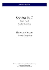 Vincent, Thomas: Sonata In C Major Op.1 No.6