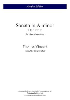 Vincent, Thomas: Sonata In A Minor Op.1 No.2