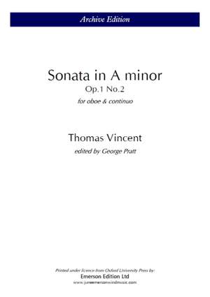 Vincent, Thomas: Sonata In A Minor Op.1 No.2