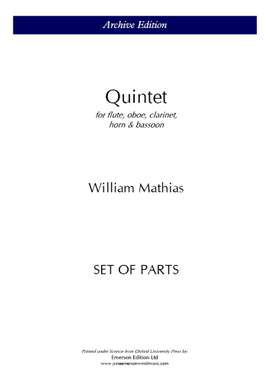 Mathias, William: Quintet Op.22 (Set Of Parts)