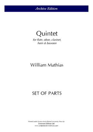 Mathias, William: Quintet Op.22 (Set Of Parts)