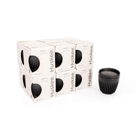 12x 6oz HuskeeCup with Lid - Charcoal