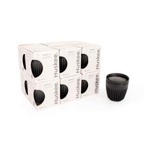 12x 6oz HuskeeCup with Lid - Charcoal