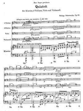 Scharwenka, Philipp: Quintet in B minor for piano, 2 violins, viola and violoncello Op. 118