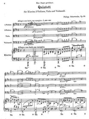 Scharwenka, Philipp: Quintet in B minor for piano, 2 violins, viola and violoncello Op. 118
