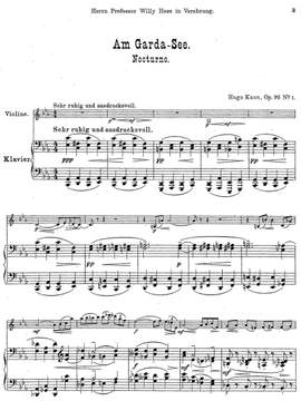 Kaun, Hugo: Aus Italien. Five pieces for violin and pianoforte