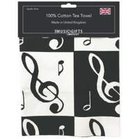 Tea Towel Black & White Music Notes