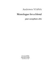 Andersen Viana: Monologue for a Friend
