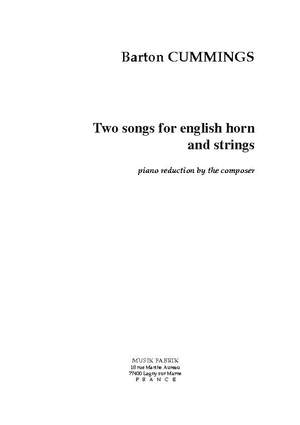 Barton Cummings: Deux Songs pour Cor Anglais et Cordes
