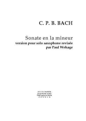 C. P. E. Bach: Sonate en la minor, Wq 132