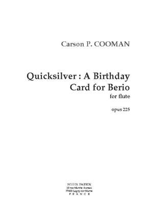 Carson Cooman: Quicksilver: A Birthday Card for Berio
