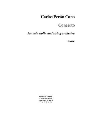 Carlos Perón Cano: Concerto pour violon et cordes