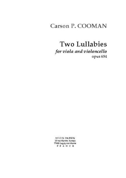 Carson Cooman: Deux Lullabies
