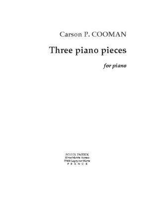 Carson Cooman: 3 Piano Pieces