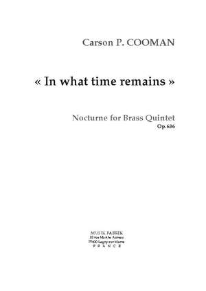 Carson Cooman: In What Time Remains
