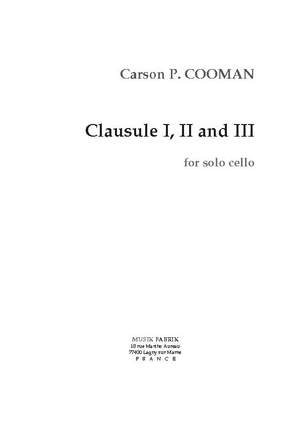 Carson Cooman: Clausulae I, II and III