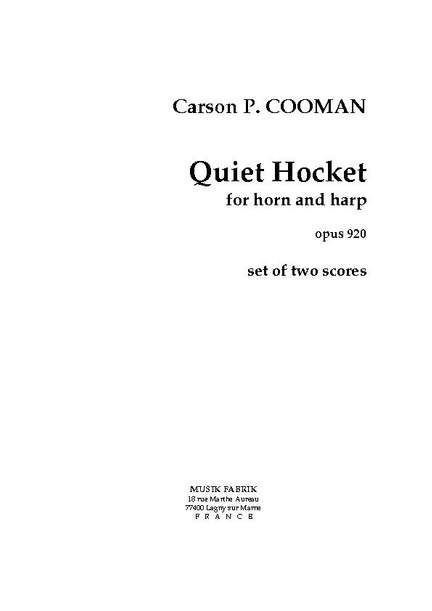 Carson Cooman: Quiet Hocket