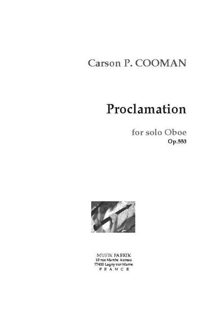 Carson Cooman: Proclamation