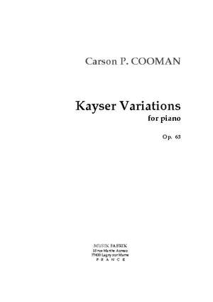 Carson Cooman: Kayser Variations