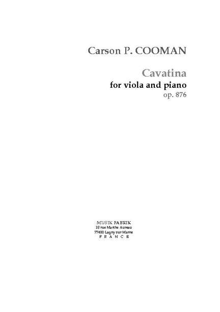 Carson Cooman: Cavatina