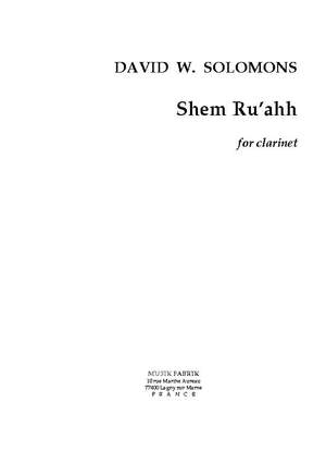 David W. Solomons: Shem Ru'ahh, melodia per clarinetto