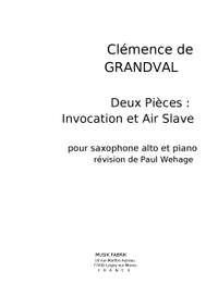 Clémence De Grandval: Deux Pièces : Invocation et Air Slave