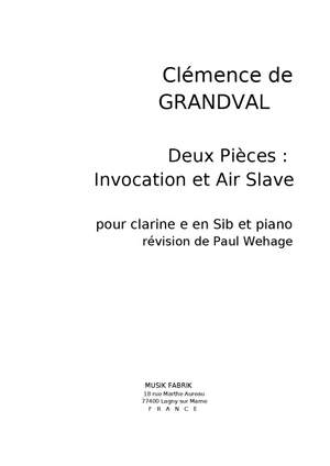 Clémence De Grandval: Deux Pièces : Invocation et Air Slave