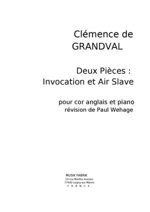Clémence De Grandval: Deux Pièces : Invocation et Air Slave