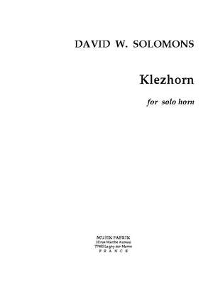 David W. Solomons: Klezhorn