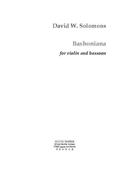 David W. Solomons: Bashoniana