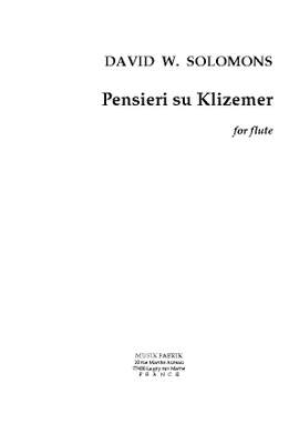 David W. Solomons: Pensieri su Klizemer