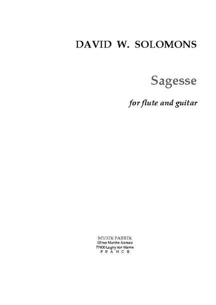 David W. Solomons: Sagesse