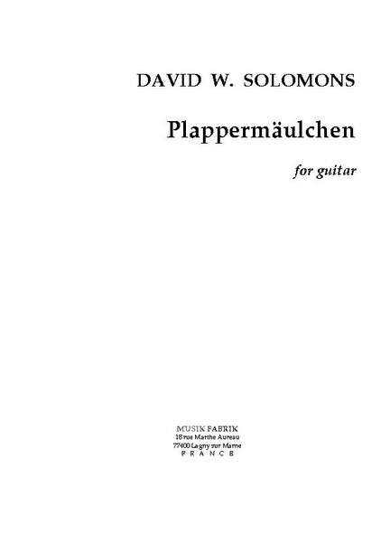 David W. Solomons: Plappermäulchen