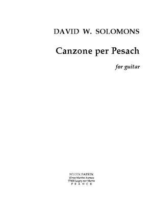 David W. Solomons: Canzone per Pesach