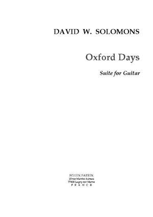David W. Solomons: Oxford Days : 8 pieces pour guitare