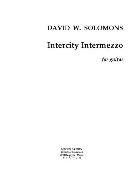David W. Solomons: Intercity Intermezzo