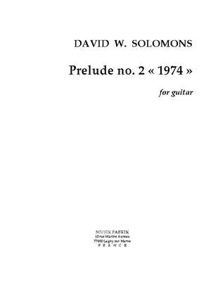 David W. Solomons: Prelude no. 2 "1974"