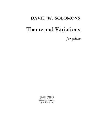 David W. Solomons: Theme et Variations